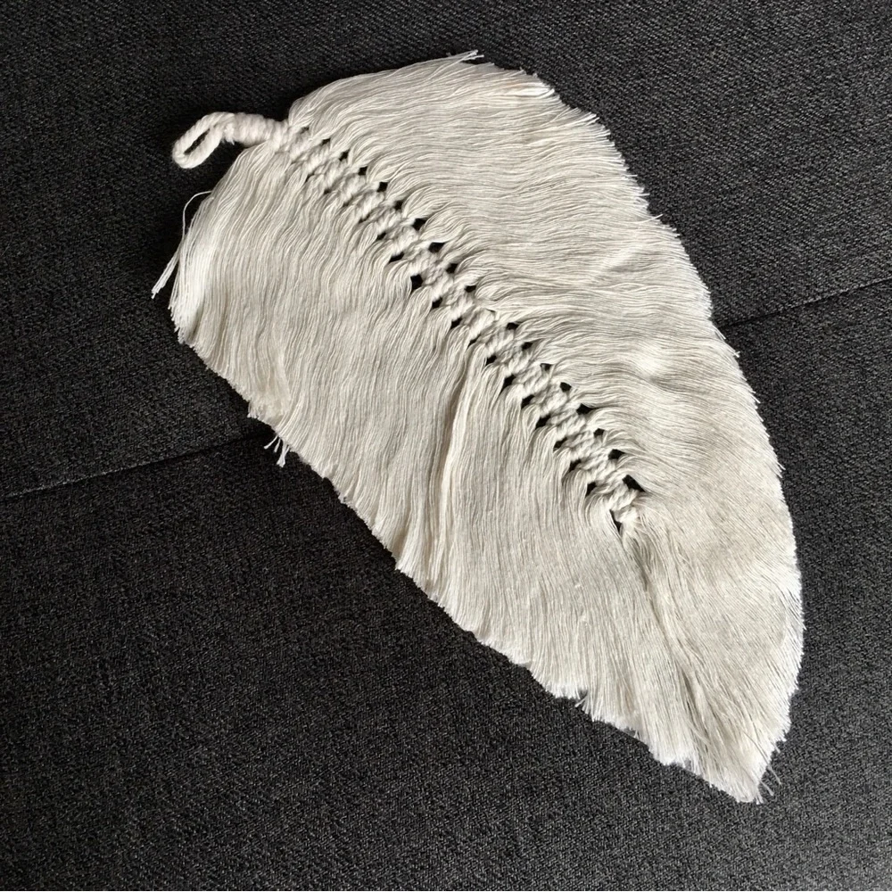 Bohemian, Macrame, Leaf Wall Home Decor, Ivory